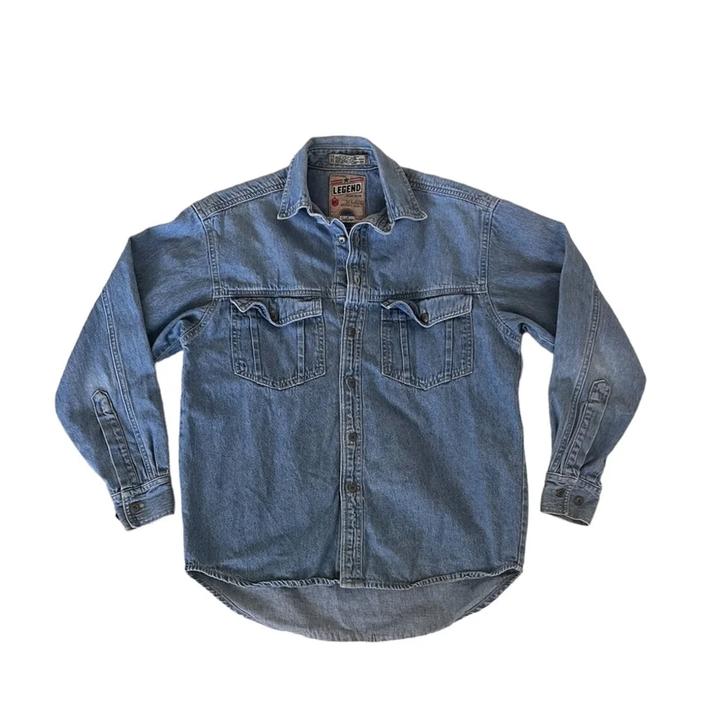 Vintage Denim Long Sleeve Jean Shirt - Picture 3 of 7